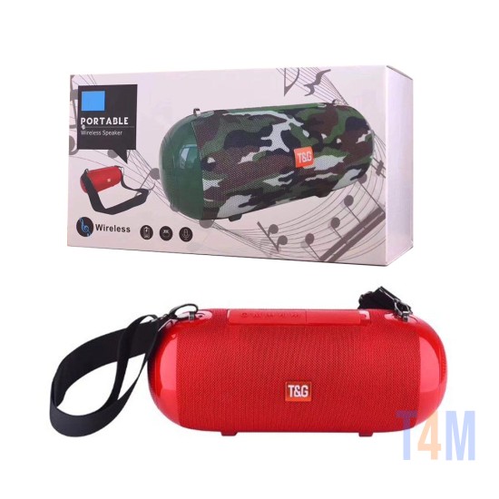 T&G PORTABLE BLUETOOTH SPEAKER TG-503 TF/AUX/FM/MICROSD CARD/HANDS-FREE CALL 2400MAH RED